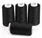 ilauke 4 x 3000 Yards Overlock-Garnspulen, schwarzes Polyester-Nähgarn, Overlock-Kegel