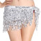 Wuchieal Pailletten Glitzer Rock Bauchtanz Hüfttuch Kostüm Quaste Outfits Gürtel Festival Kleidung (Silber, One Size)
