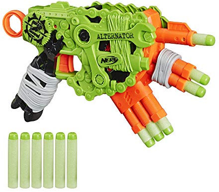 NERF Zombie Strike Alternator Blaster -- Fires 3 Ways -- Includes 12 Official Zombie Strike Elite Darts - for Kids, Teens, Adults