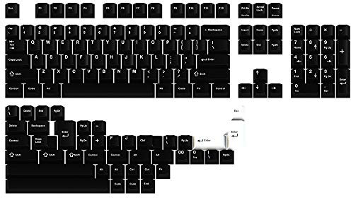 DROP GMK White-On-Black Custom Mechanical Keyboard Keycap Set - 146-keys, Doubleshot ABS Bow, Cherry Profile, for 60%, TKL, 1800 Layouts, etc.,