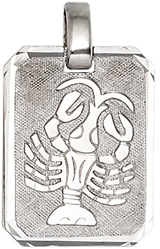 Jobo Sternzeichen-Anhänger aus 925 Sterling Silber eckig