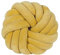 Beliani Dekokissen Knotenoptik 30 x 30 cm Geflecht Polyester Ovalform senfgelb Akola