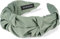 styleBREAKER Damen Haarreif mit schimmernder geflochtener Oberfläche in Rüschen Optik, Haarband, Haarschmuck 04027035, Farbe:Jadegrün
