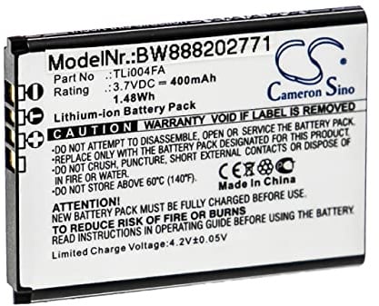 vhbw Akku Ersatz für Alcatel TLi004FA | für Handy Smartphone Telefon (400 mAh, 3,7 V, Li-Ion)