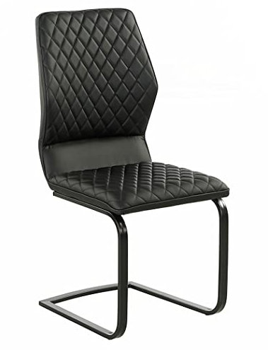 expendio Schwingstuhl Kerstin Kunstleder schwarz Gestell matt schwarz Freischwinger Esszimmerstuhl Küchenstuhl Stuhl