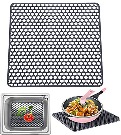 Tappetino per lavello Grande in Silicone Tappetino Scolapiatti Multifunzionale Resistenti al Calore,Antiscivolo