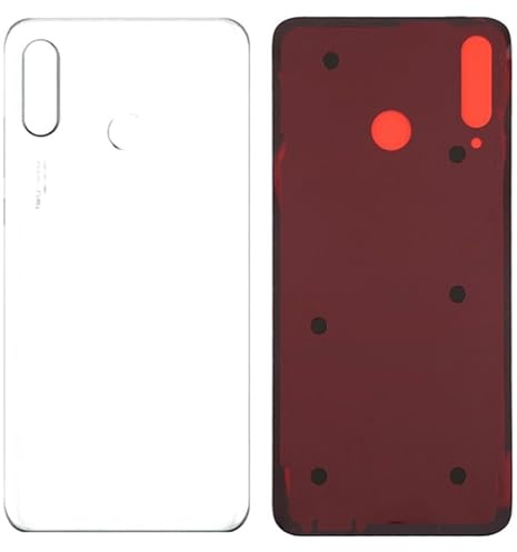 Akkudeckel für Huawei P30 Lite Nova 4E Rückseite aus weißem Glas