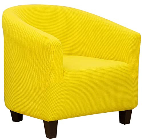Konsilsa Sesselüberwürfe, Sesselüberwurf Elastische Sesselhusse Stretch Sesselbezug Clubsessel Cocktailsessel Bezug (Color : Gelb)