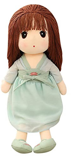 LICHENGTAI 50CM Weiche Stoffpuppe, Stoffpuppe Babypuppe Püppchen mit Haar, Schöne Puppe Stoffpuppe Plüsch Stofftier Spielzeug Cartoon Deko Toy Geschenk Gift für Kinder Baby Mädchen