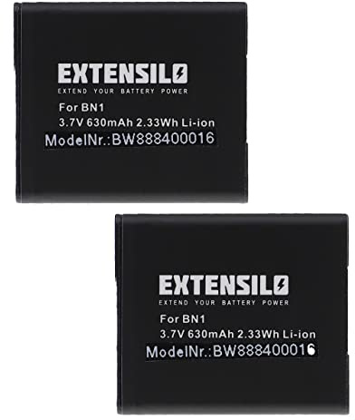 EXTENSILO 2X Akku kompatibel mit Sony Cybershot DSC-TX7 | DSC-W320, DSC-TX9, DSC-TX55, DSC-W310, DSC-TX5 Kamera (630 mAh, 3,7 V, Li-Ion)