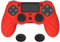 PlayVital Funda de Silicona para ps4/Slim/Pro Mando - Cubierta Protectora Suave y Antideslizante, Carcasa con 2 Tapas de Joystick, Diseño Ergonómico - Edición Guardian (Pasión Rojo)