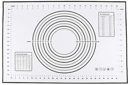 INF Silikonmatte Backmatte Silikon Teigmatte mit Messung Antihaft, Rutschfest, Wiederverwendbar, 70 x 50 cm