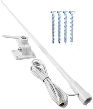 SignalPlus VHF Marine Antenna Radios 156-163MHz Boat Antennas with Nylon Adjustable Ratchet & PL259 18 ft RG58 Cable for Boat Radios Standard Horizon Icom Cobra Uniden