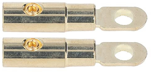 Terminale Ad Anello a Vite, Capicorda Batteria Senza Saldatura Placcato Oro Antiruggine per Modifiche Audio (8GA)