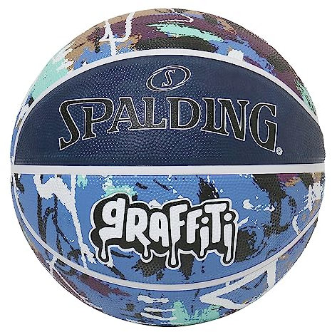 Spalding 84-931J Graffiti Basketball Basketball Navy x Blue Rubber No. 5 Ball