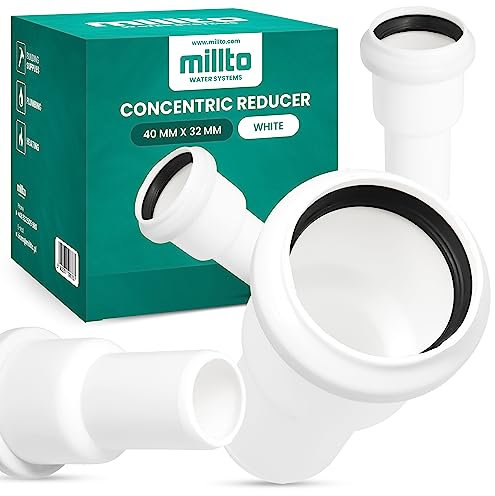 Millto™ Umgekehrte Reduktion 40x32mm Reduzierstück Rohrreduzierung Reduziermuffe Reduzierung Abwasserrohrreduzierstück Wasserleitungsadapter Abwassersysteme PP Rohrverbinder Rohrverschraubung