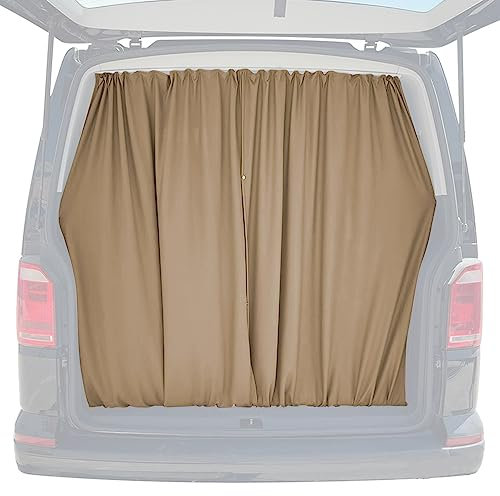 OMAC Heckklappe Gardinen Sonnenschutz Vorhänge kompatibel mit VW Caddy L1 L2 Beige 2tlg