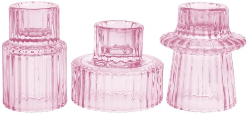 HofferRuffer Glas Kerzenständer für Kirche, Hochzeit, Geburtstag, Party, Abendessen, Geschenk, Kerzenhalter 6 Stück für Teelicht/Taper Candle, 2-in-1 Teelichthalter