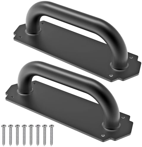 Lifeswell Barn Door Pull Handle, 7.8 Inch Heavy Duty Metal Gate Handle for Sliding Barn Door, Cabinet, Closet, Black, 2 Pack