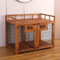 Rustic Heavy Duty Dog Crate Furniture Metal mesh Dog Crate Indoor Kennel Furniture Style Dog Crate Table TV Stand Double Doors Dog Kennels Dog Cage Indoor for Medium/Large/Small Dog.