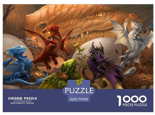 1000 Teile kreative Puzzles, Baby-Drachen, Geschenk-Puzzles, rechteckiges Puzzle-Spielzeug für Erwachsene, 1000 Teile (75 x 50 cm)