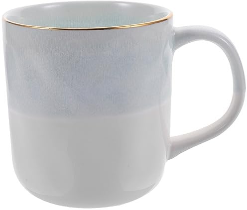 OUNONA Goldrand Keramiktasse Mit Deckel Kreative Und Praktische Kaffeetasse Für Espresso Cappuccino Und Tee Stilvolles Geschirr Für Täglichen Gebrauch Für Zuhause Und Büro