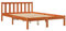 Lit Double vidaXL, Cadre en Bois de Pin Massif, Sommier à Lattes, Meuble de Chambre à Coucher, Moderne, Cire Marron 140x200 cm