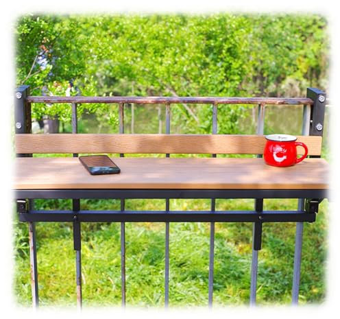 SFJATTA Klapptisch An Der Wand Montierte Balkonbar für Balkongeländer Im Freien Hängender Klapptisch Verstellbarer Balkon-Bartisch Aus Metall für Terrasse, Garten, Veranda (Size : 120cm/47.2in)