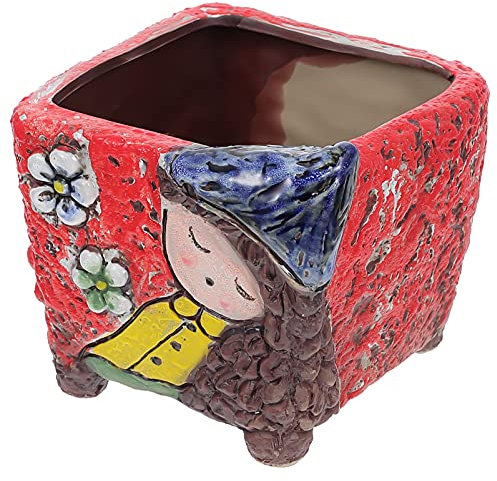 KONTONTY Mini Jardinière Élégante en Poterie pour Décoration De Maison Et De Bureau