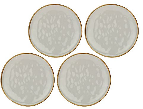 Rose & Tulipani Concerto Piatto Frutta Grigio Perla 20cm Set 4 Pezzi Stoneware