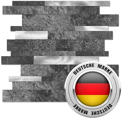 AS COUNTRY STONE Selbstklebende Mosaikfliesen | 30,3cm x 29,7cm | Wandpaneele für mühelose Montage | Akustikpaneele | Wandverkleidung - Küchenrückwand | Klebefliesen