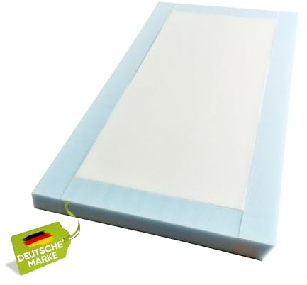 homesti Schaumstoffplatte in 120 x 60 x 6 cm, mittlere Härte, Schaumstoffmatte zuschneidbar, mit Trittkante, als Sitzpolster, Matratzen, DIY Projekte, Paletten