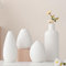 W&H Keramik Vase Set,4 Weiß Dekorative Blumenvase,Modern Vasen Deko für Home Decor,Tisch,Eingang