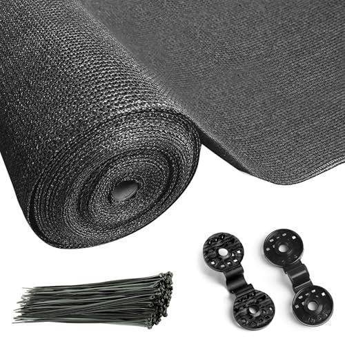 FB FunkyBuys Garden Screening 1.5x10m for Outdoor Protection - Privacy Screen & Summer-friendly Privacy Netting for Balcony & Patio - Tear Resistant Windbreak Fence Screening ANTHRACITE, 90gsm