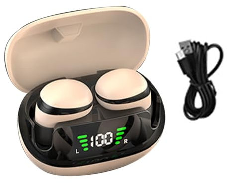 Fuhjythy Mini Sleep Earbuds Bluetooth 5.3 HiFi Stereo Earphones Low Latency Wireless Earbuds with Mic for Work,Music B