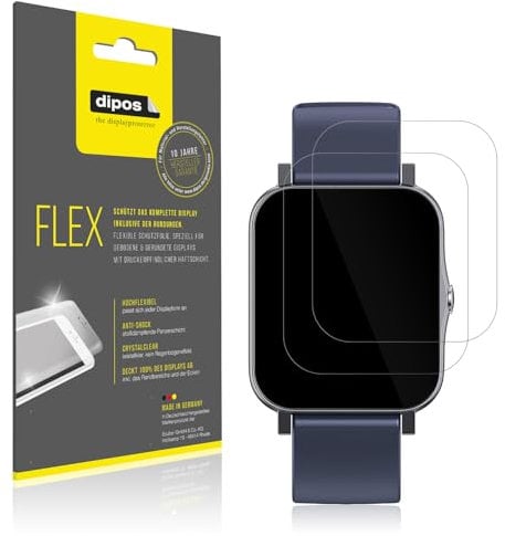 dipos I 2x Screen Protector compatible with Qnix Smartwatch I 3D Full Cover Protective Film