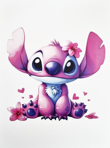 Disney Dekoratives Wandposter, Serie Cartoon Lilo und Stitch Angel Experiment 624, Druck auf beschichtetem Papier, 40 x 30 cm, ohne Rahmen