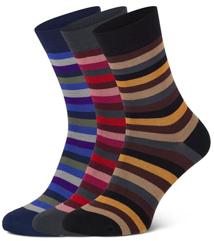 foot-art 3 Paar Bambus Viskose Socken bunte Ringel bamboo:line