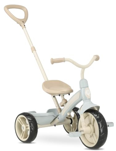Qplay Elite Plus Dreirad mit Schiebegriff, 2-in-1-Kleinkindfahrrad mit verstellbarem Schiebegriff, Outdoor-Spielzeug für Kleinkinder von 2 bis 6 Jahren, bis maximal 25 kg belastbar, Blau