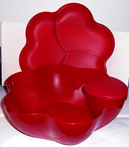 Tupperware Open House Chip 'N Dip Serving Bowl Set, Ruby Red
