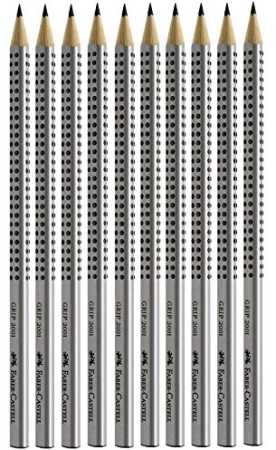 Faber Castell Grip 2001, Pack of 6 Pencils. silber 2B