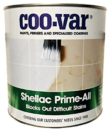 Coo-VAR Shellac Prime-All Stain Blocker Sealer & Primer for Wood Plaster Cement with PSP Touch-up Brush (5L)