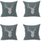 Nunbee 4 Stück Kissenbezug Weihnachtsdeko bettwäsche Dekorative Akzente Setzen Fall Sofa zierkissen Hirsch Elch Weihnachtsmann Nikolaustag Glocke Elf Rentier Rudolph, Hirsch 6 45 * 45cm
