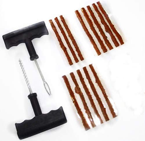 AURSTORE kit de Reparation avec mèches pour Pneu,pour crevaison de pneus de Voiture/camionnette.etc - Kit de réparation + Recharge Automobile (kit avec 13 meches)