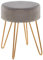 Duhome Sitzhocker Schminktisch Hocker Samt Hocker Runder Ottoman Hocker Gepolsterter Hocker mit Metallbeine, Grau