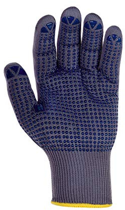 (12 Paar) teXXor Handschuhe Feinstrickhandschuhe Nylon 12 x grau/Blaue Noppen S/7