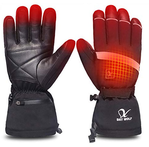 day wolf Beheizte Handschuhe elektrische handwärmer 7.4V 2200 mah wiederaufladbare männer Frauen Wind wasserd (L)