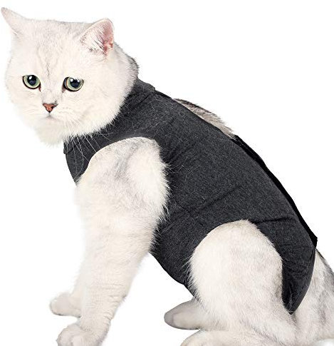 LIANZIMAU Katzenbody Nach Op Kastration Katzen Body Für Katzen Operation Medizinischer Katzenbody Einteiler Katzenbekleidung E-Halsband Alternative