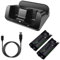 geneic Ladestation Dock Ständer Ladegerät für Wii Remote Controller für Wii U Gamepad mit Batterien und USB-Ladekabel
