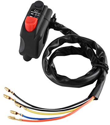 Interruptor Manillar Moto Encendido Apagado 22mm | Control de arranque, Botón rojo parada y negro inicio, Plástico y metal resistentes, Para motocicletas scooter ATV